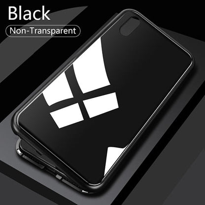 Double sided  Magnetic Case for iPhone X Clear Tempered Glass Magnet Adsorption Case