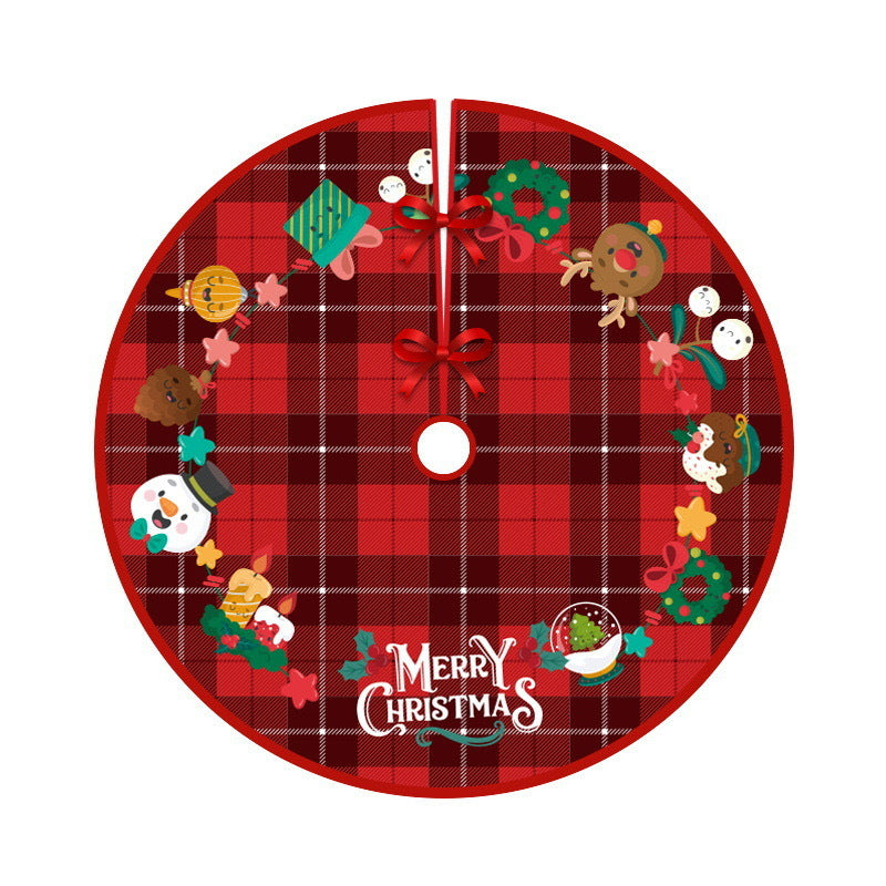 Deer Head Snowflake Santa Claus Gift Box Series Christmas Tree Bottom Decoration Apron Atmosphere Decoration