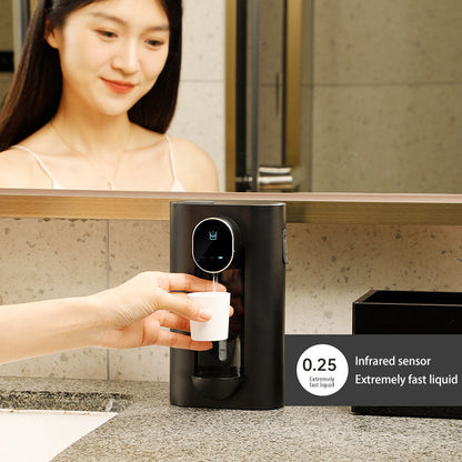 Household Bathroom Mouthwash Cups Wall Mounted Mouth Wash Machine Black Mouthwash Dispenser