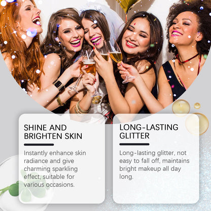 Body Glitter Spray, Body Glitter Highlight Spray Natural Stereo Long-Lasting Brightening Glitter Powder
