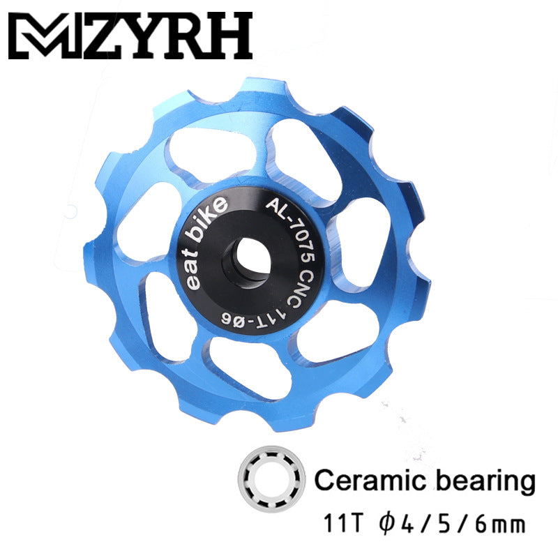 Mountain Bike Transmission Rear Dial Guide Wheel Ceramic Perlin Guide Wheel 11T Tooth Aluminum Alloy Tension Wheel
