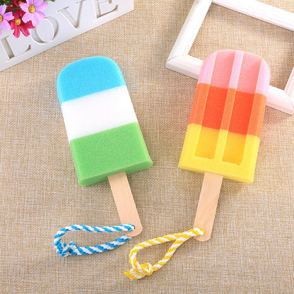Attractive Ice-Cream-Shaped Bath Cotton Multi-Functional Ice-Cream Sponge Brush Bath Can Be Hung Water Cup Cleaning Sponge