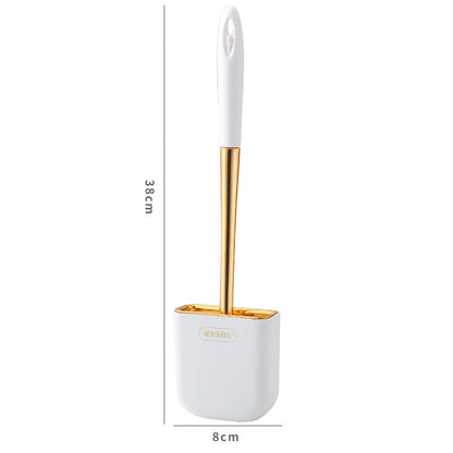 Luxury Toilet Brush Wall Mounted Holder Silicone Flat Head Cleaning Brush Corner Gap Cleaner