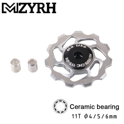 Mountain Bike Transmission Rear Dial Guide Wheel Ceramic Perlin Guide Wheel 11T Tooth Aluminum Alloy Tension Wheel