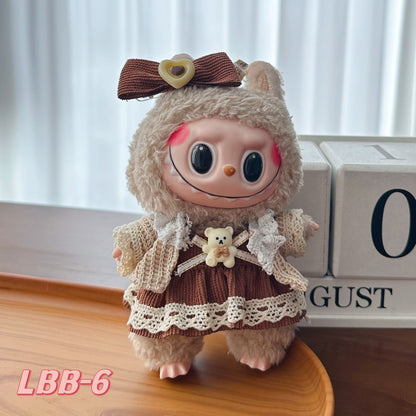 [Clothes Only]15-17 cm Labubu Sitting Party Doll Clothes Cute Set Clothes