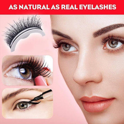 Reusable 3D Mink Lashes Natural False Eyelashes Self Adhesive Fake Glue Free Makeup Eyelash Extension Silk