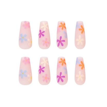 Pastoral Series Rainbow Sunflower Wearing Nail Enhancement Finished Products Fake Nail Enhancement Patch Nail Patch Removable Nail Patch