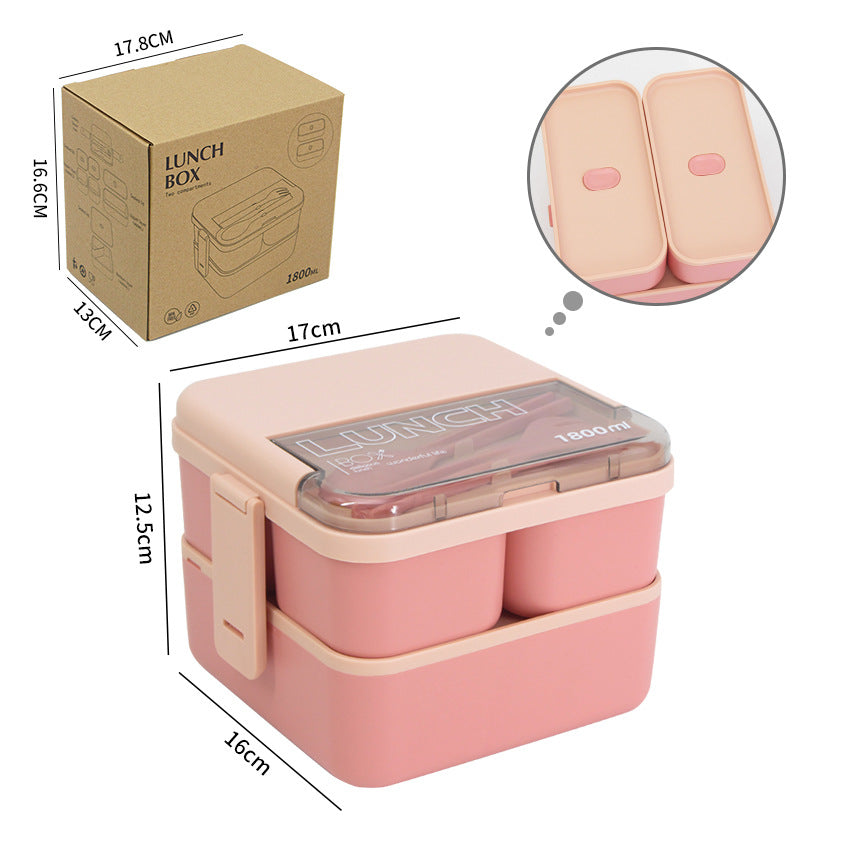 Sealed microwaveable double layer lunch box