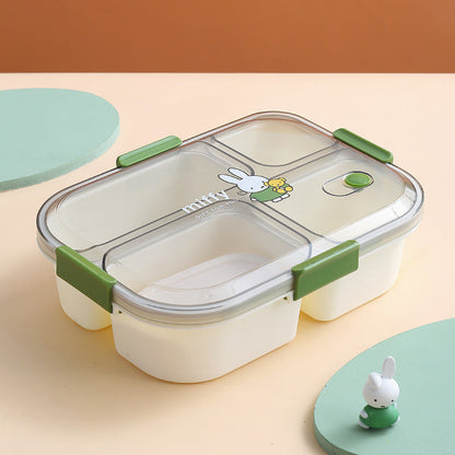 Fashion cartoon cute four-grid microwaveable lunch box bento box lunch box