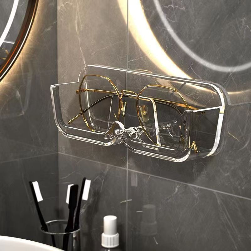 Glasses storage rack wall mounted non perforated decorative wall display sunglasses storage rack storage box