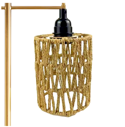 Paper rope lampshade hand woven bamboo lampshade Bohemian style lampshade ﻿