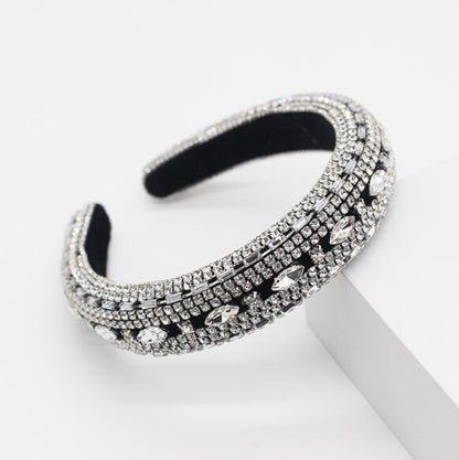 Baroque Full Crystal Hair Bands For Women Lady Luxury Shiny Padded Diamond Headband Hair Hoop Fashion Hair Accessories