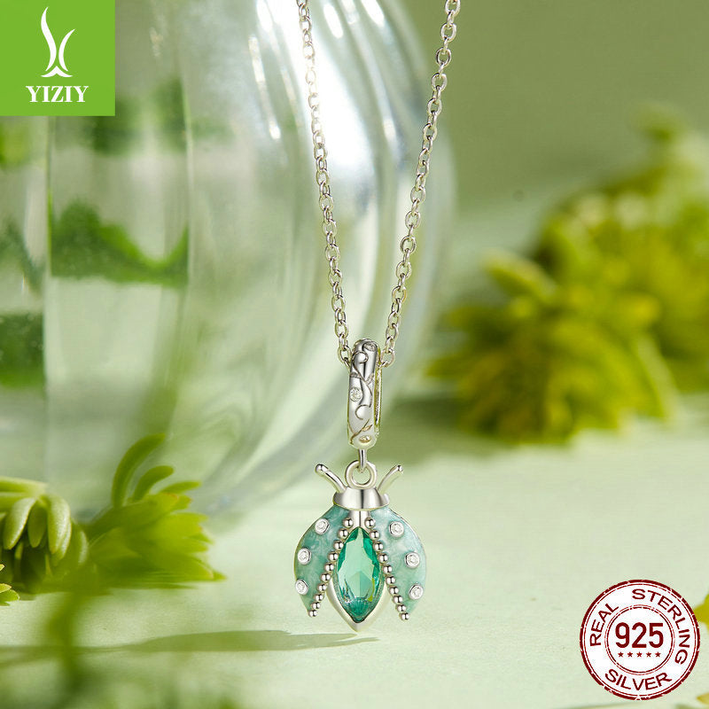 Silver Charm Original Forest Oasis Butterfly Ladybug DIY Bracelet Beads Spring Fresh s925 Pure Silver Beads