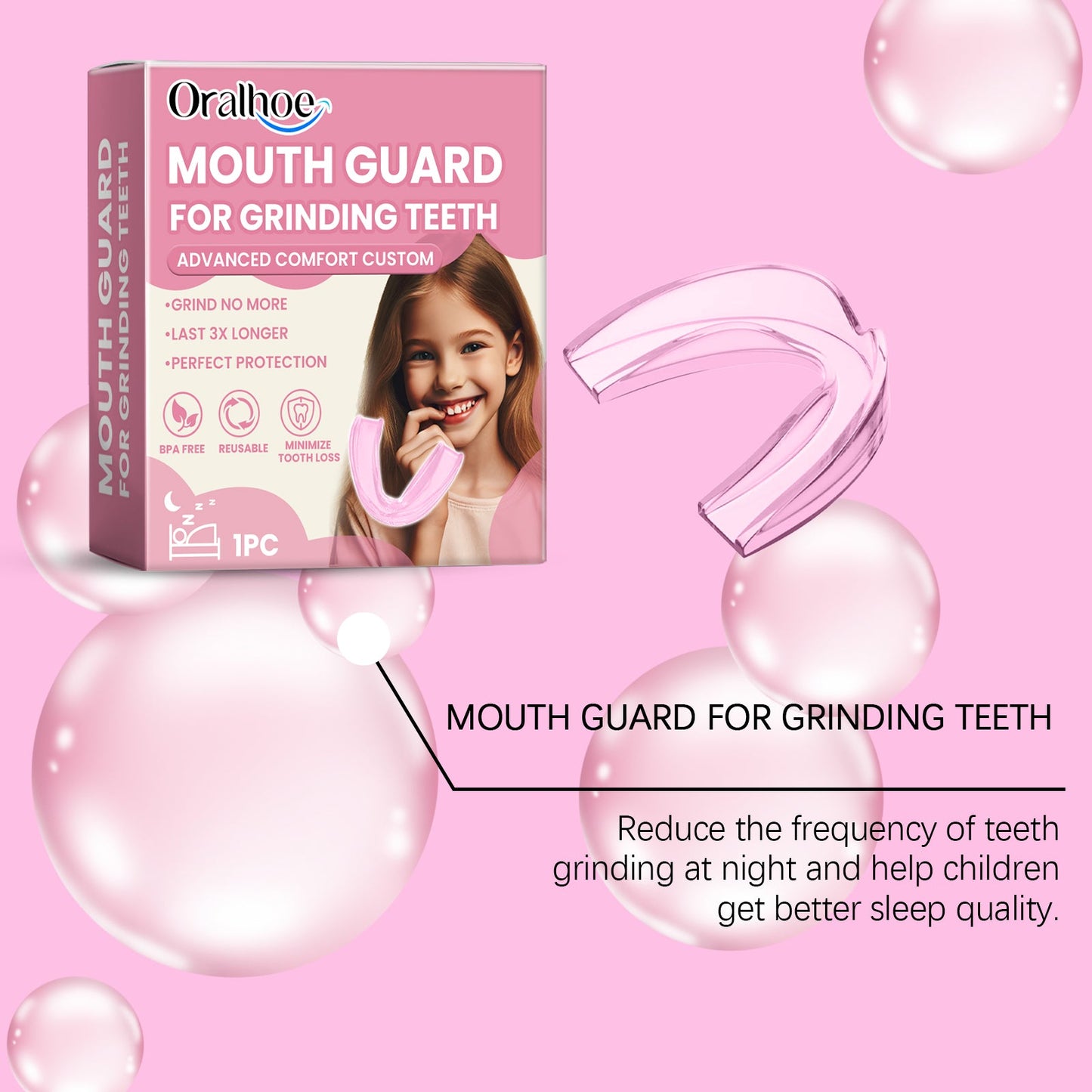 Children's Molar Mouthguard At Night Sleep Anti-Bite Molar Mouthguard Protects Children's Teeth