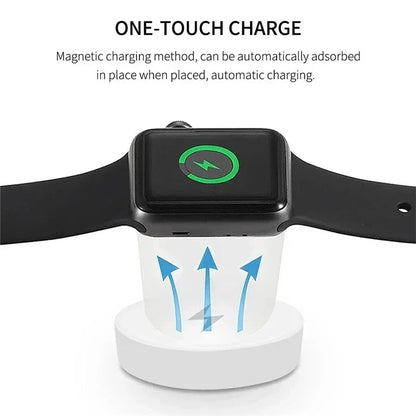 Mobile watch compatible with Apple iWatch four in one wireless charging cable digital wireless charger round four in one