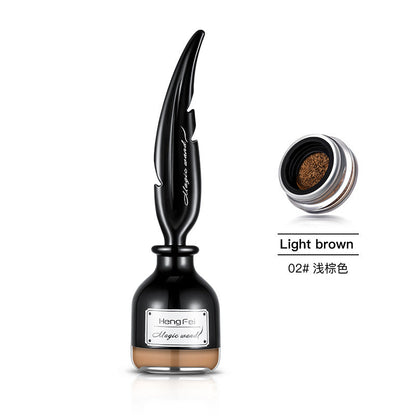 HengFei Air Cushion Eyebrow Cream Natural Three Dimensional Waterproof Dye Eyebrow Cream With Brush