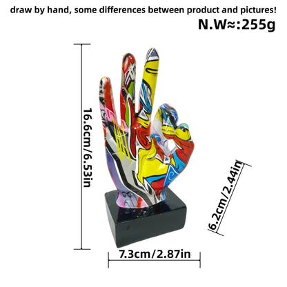 Internet celebrity graffiti gesture ornaments, home living rooms, offices, desktop exhibition halls, resin handicrafts, decorative products