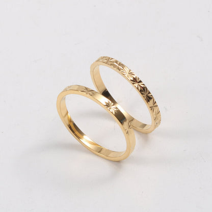 Ring Titanium steel electroplated with 18k gold Shine