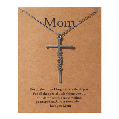 Faith Religious Gift Stainless Steel Cross Collarbone Chain Sweater Chain