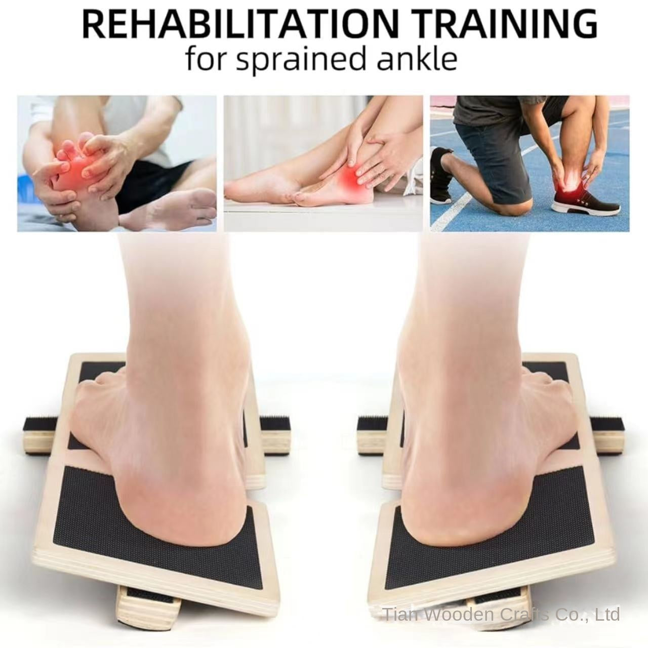 Solid Wood Incline Stretcher Wooden Posture Corrector Calf Foot Stretching Board Straight Leg Standing Stretching Board