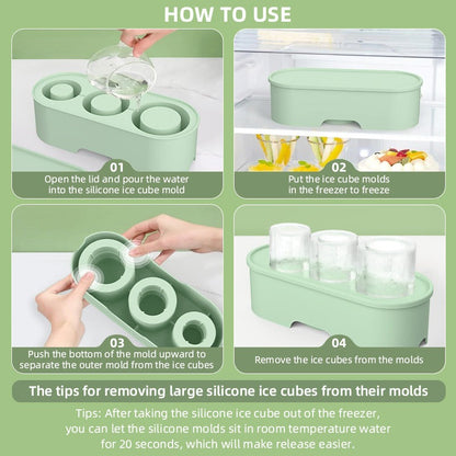 Stanley Large Capacity Ice Grid Ice Making Mold Creative with Box Easy Release Silicone Ice Grid