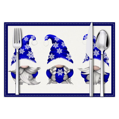 Christmas Dwarf Meal Mat Christmas Day Kitchen Table Decoration Insulation Mat Printed Table Mat