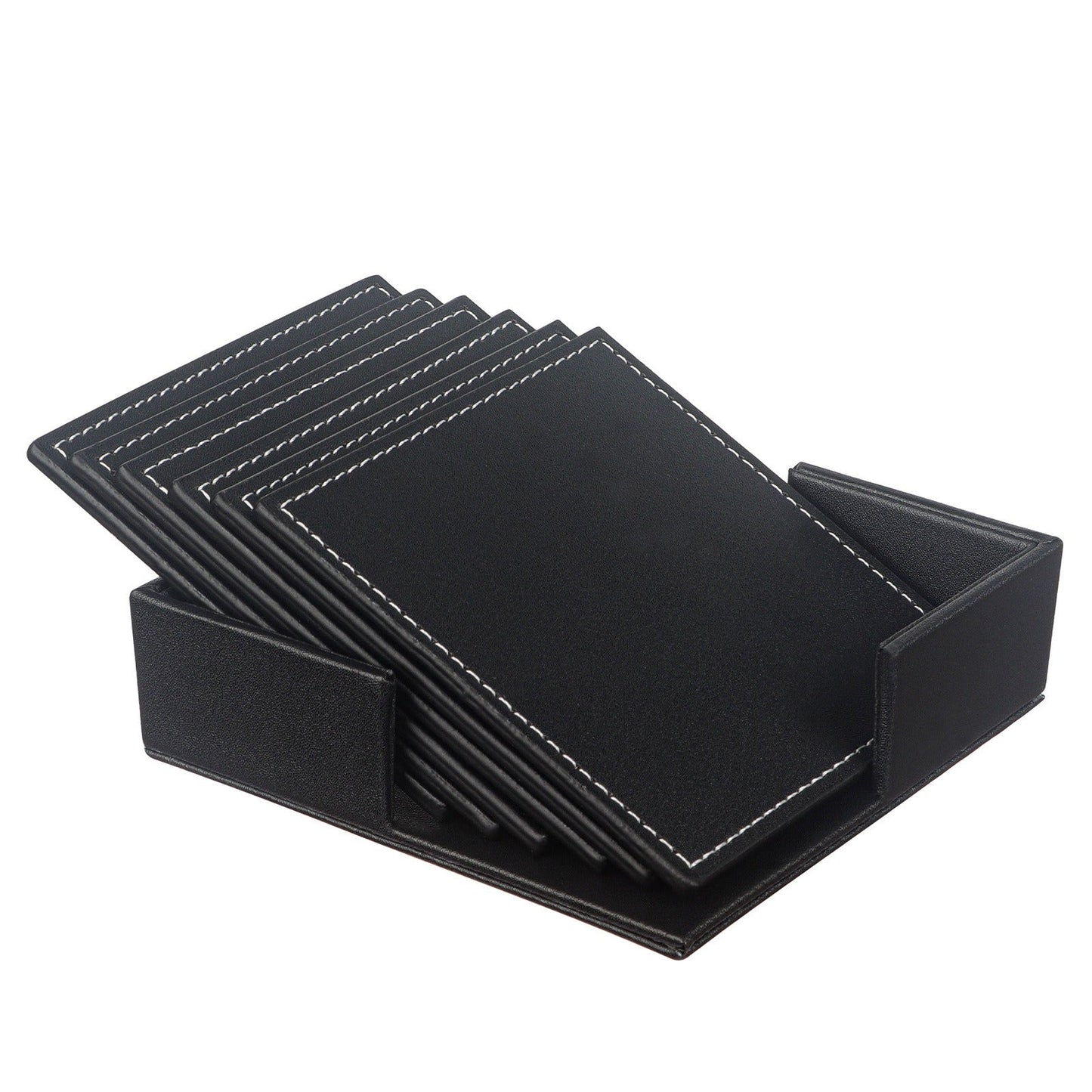 Creative PU leather coaster Exquisite insulated tea water cushion Square leather coaster
