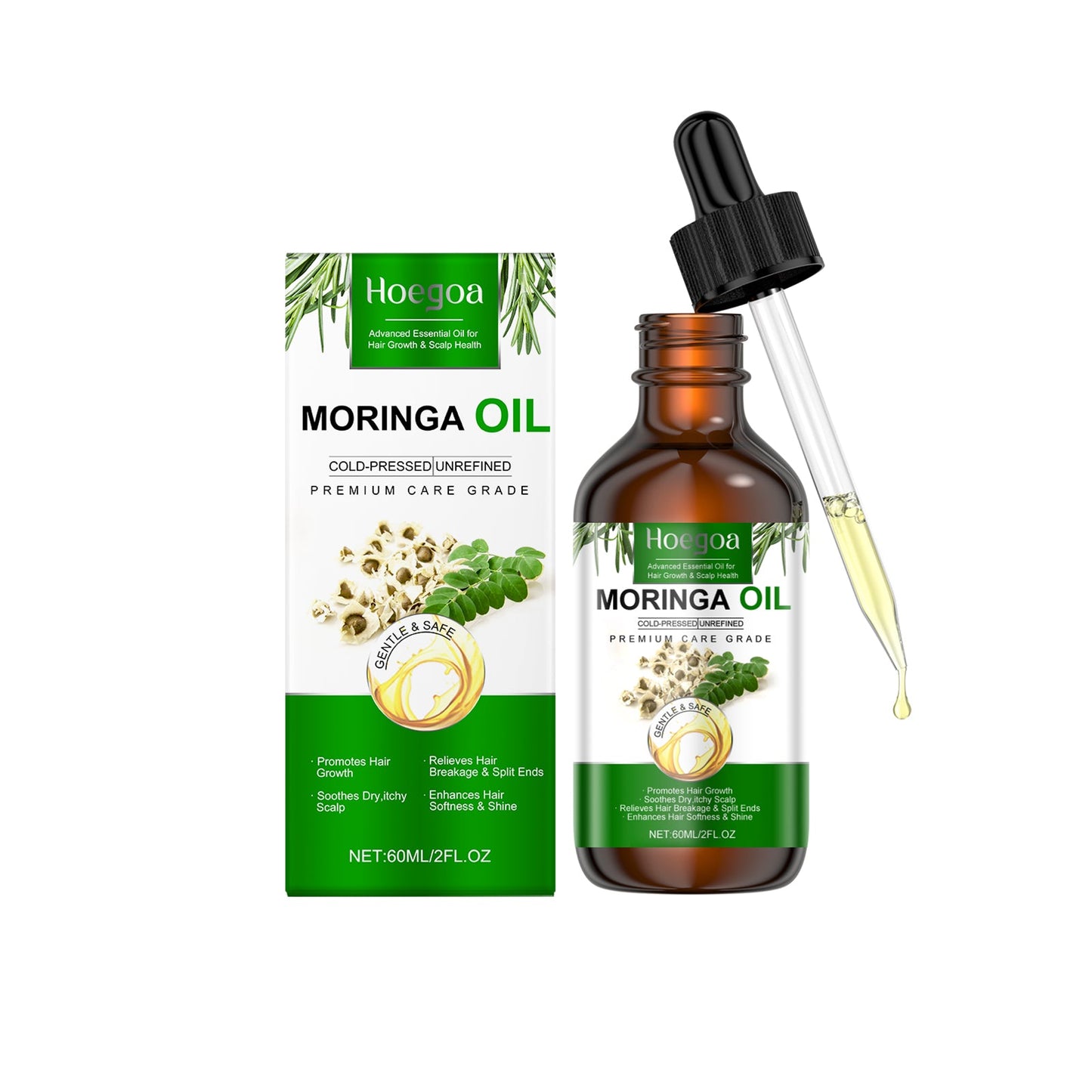 Moringa Seed Hair Care Essential Oil Hydrates, Moisturizes And Brightens Hair Care To Reduce Frizz And Smooth Hair