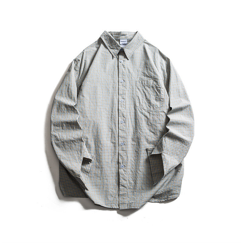 Checkered long sleeved loose casual shirt