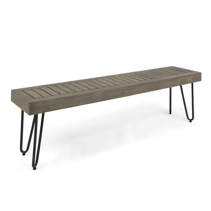 JANE INDUSTRIAL WOOD AND METAL BENCH
