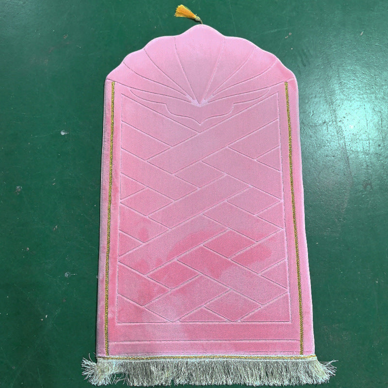 Shell shaped solid color carpet irregular flannel sponge thickened short flannel embossed portable floor mat