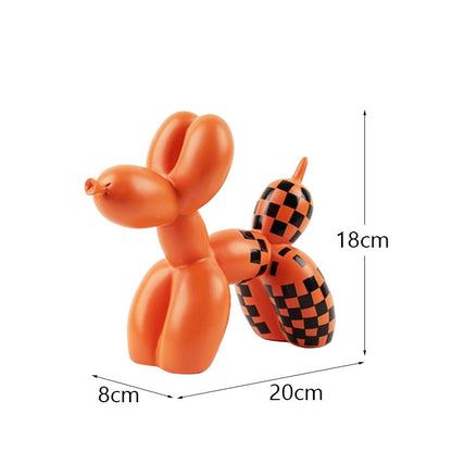 New black and white plaid balloon dog ornaments creative TV cabinet wine cabinet living room porch resin crafts