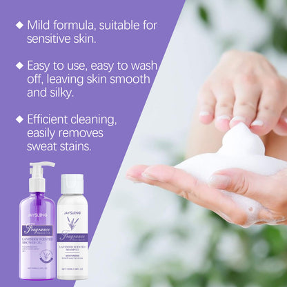 Lavender Shampoo & Shower Set Gently Cleans And Moisturizes Body, Skin And Scalp