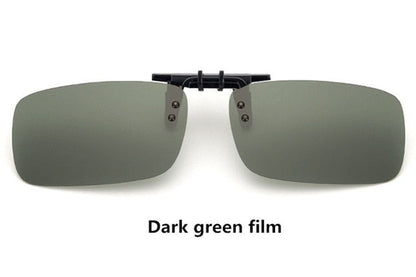 Cool Polarized Mirrored UV400 Lens Clips On Sunglasses Driving Night Vision Lens Sun Glasses Male Anti-UVA For Men Women