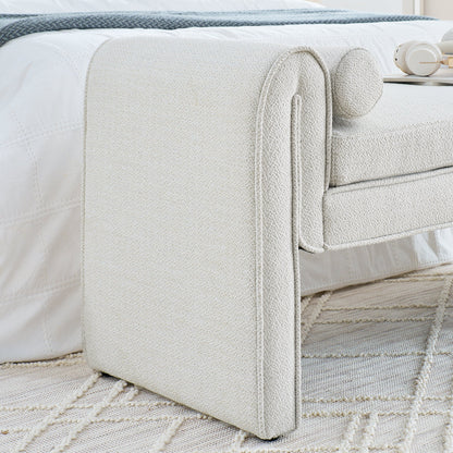 Bedroom storage stool, linen storage stool, large storage space, 50.39 inches white