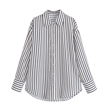 Long-Sleeved Fashion Loose Casual Design Sense Shirt Top