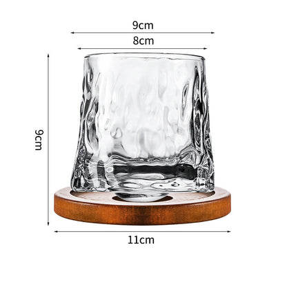 Hand drawn rotating glass cups multiple multi-purpose whiskey glasses rotating glass cups