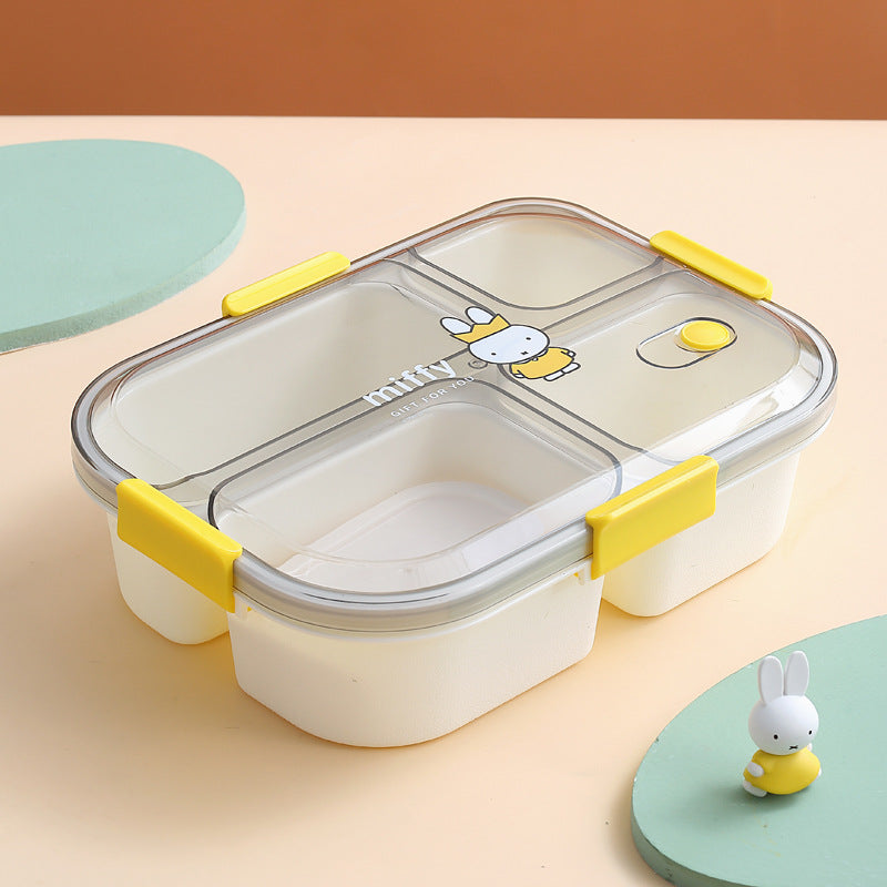 Fashion cartoon cute four-grid microwaveable lunch box bento box lunch box