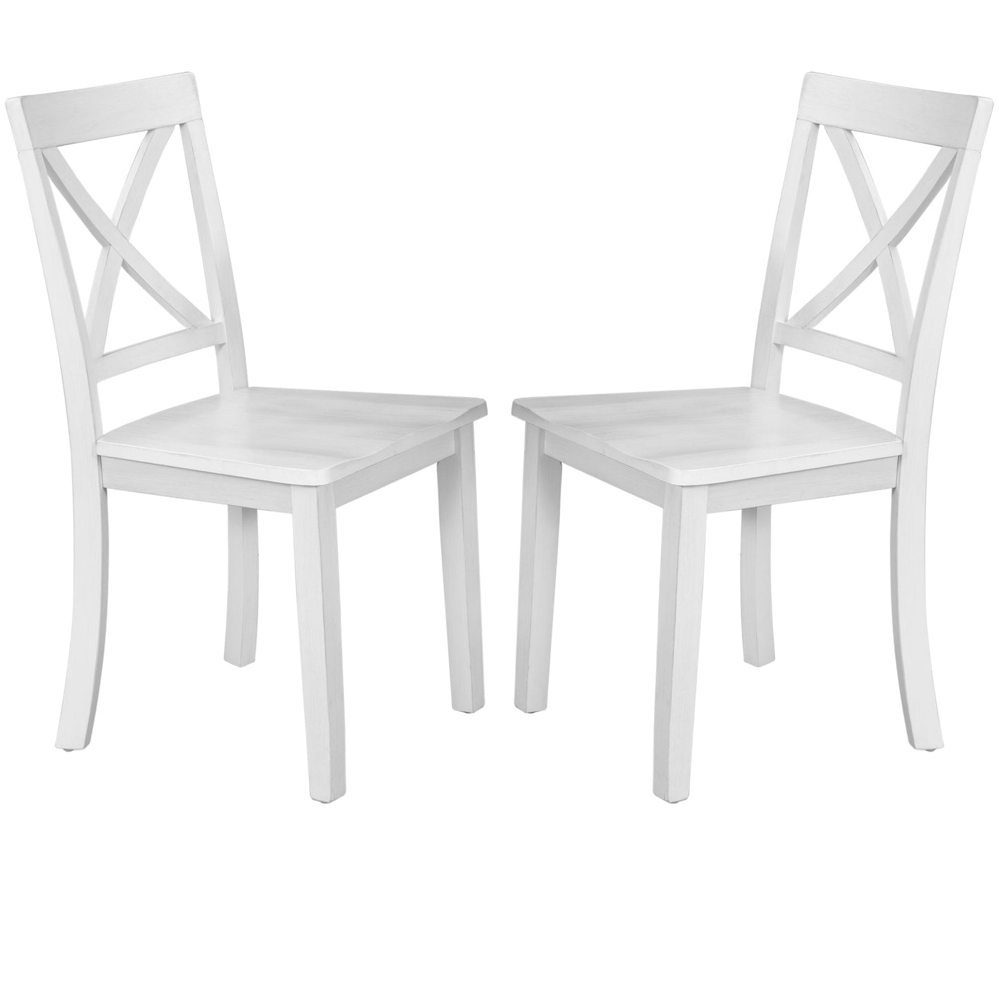 Orisfur 5 Pieces Dining Table and Chairs Set for 4 Persons Kitchen Room Solid Wood Table with 4 Chairs MDF + White + Solid Wood