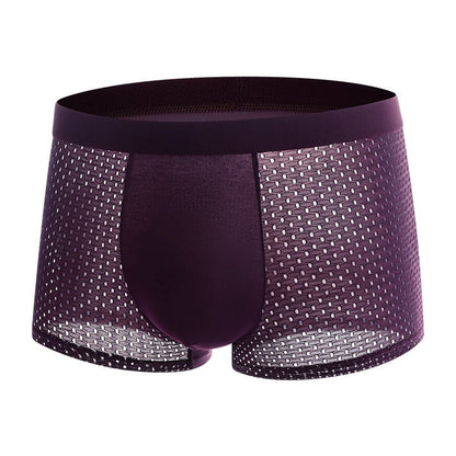 Mesh ice silk mesh underwear for men's square angle underwear