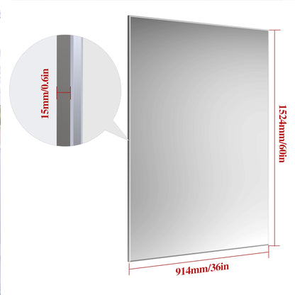 60"x36" Oversized Modern Rectangle Bathroom Mirror with Silver Frame Decorative Large Wall Mirrors for Bathroom Living Room