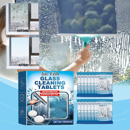 Glass Cleaning Effervescent Sheet, Door And Window Glass Scale Dust Stubborn Stains Clean Mirror Transparent