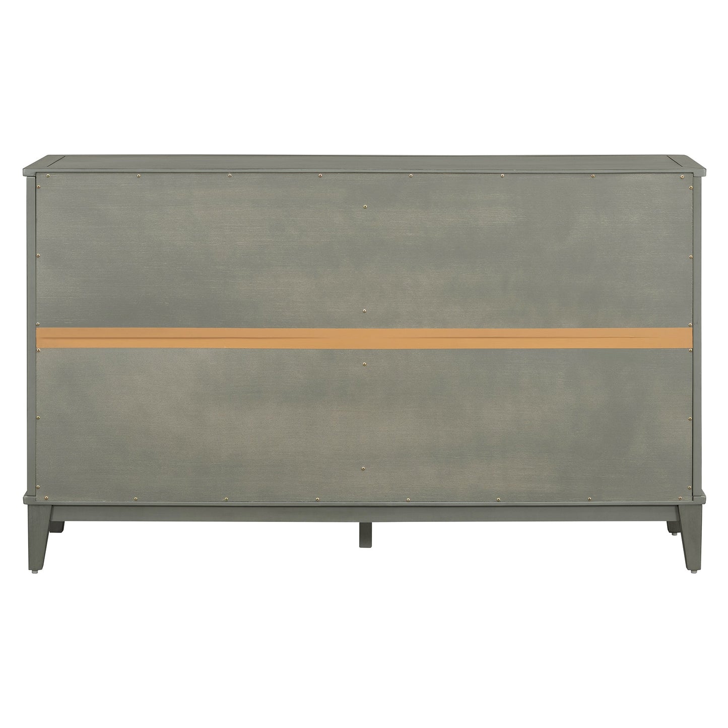 TREXM side panel with 4-door large storage buffet, adjustable shelves and metal handles (antique gray)