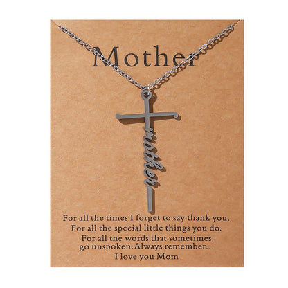 Faith Religious Gift Stainless Steel Cross Collarbone Chain Sweater Chain