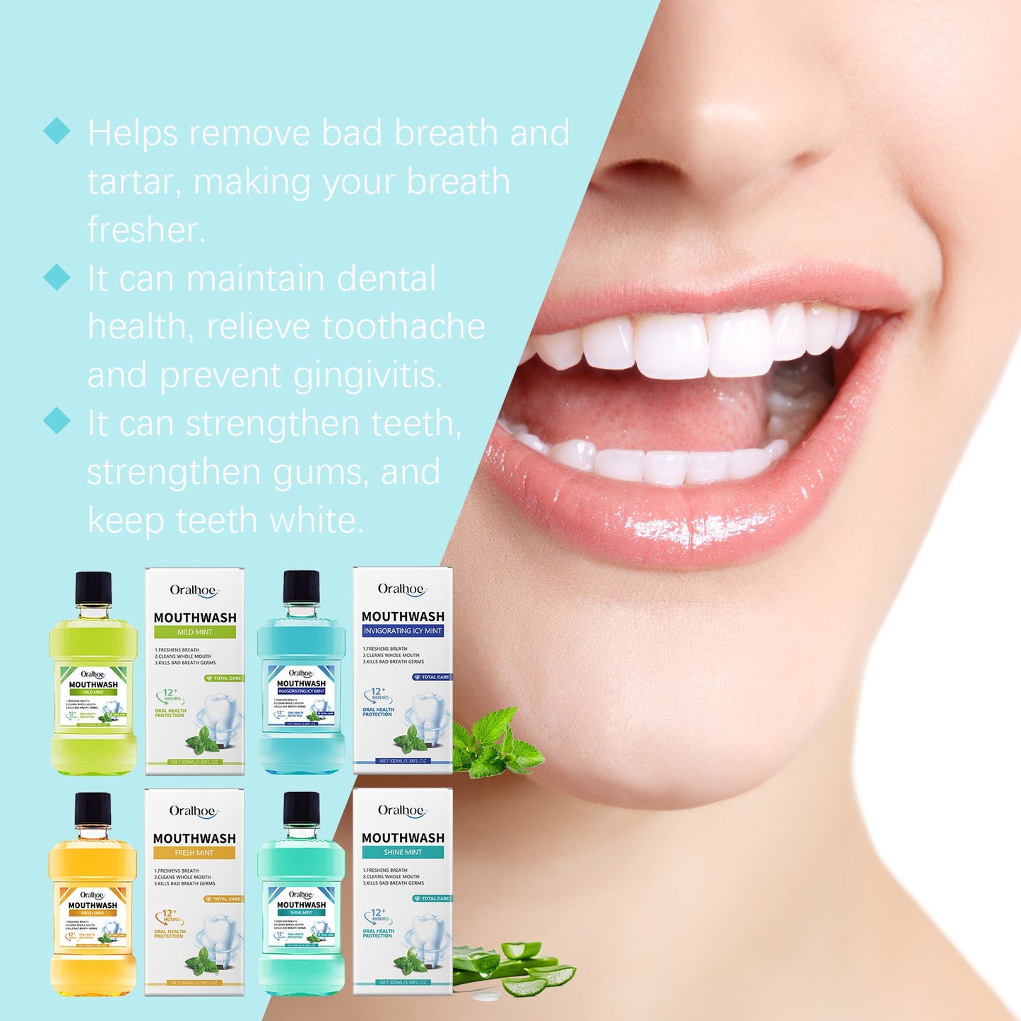 Breath Freshening Mouthwash Fresh Breath Daily Care Teeth Cleaning Odor Mouthwash