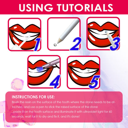Tooth Gem Kit, Accessories Easy To Remove And Install Crystal Dental Drill Tooth Embellish Glitter Stick