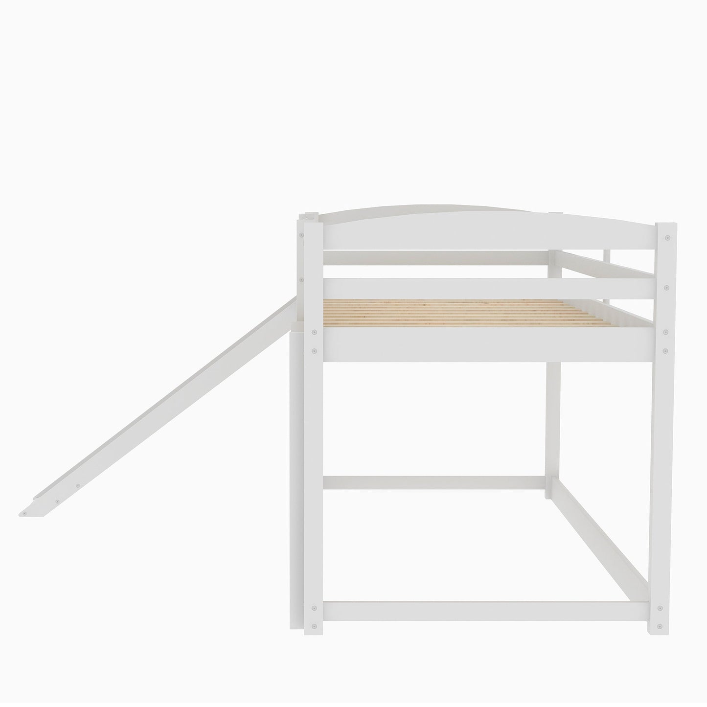 Twin over Twin Bunk Bed with Convertible Slide and Ladder   White