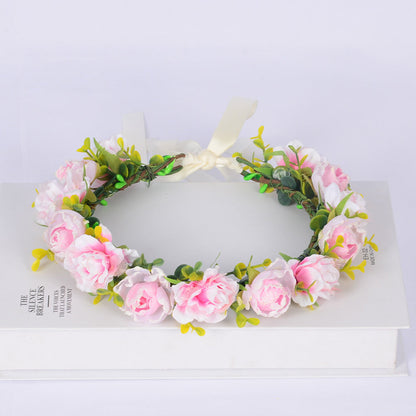 Flower garland super fairy bridal headpiece handmade simulation flower fairy headpiece wedding photography hair accessory