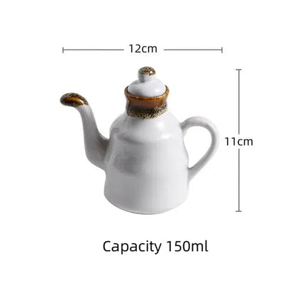 Ceramic Blue and White Kuibai Oil Pot Vinegar Bottle Oil Bottle Vinegar Pot Seasoning Pot Soy Sauce Hotel Restaurant