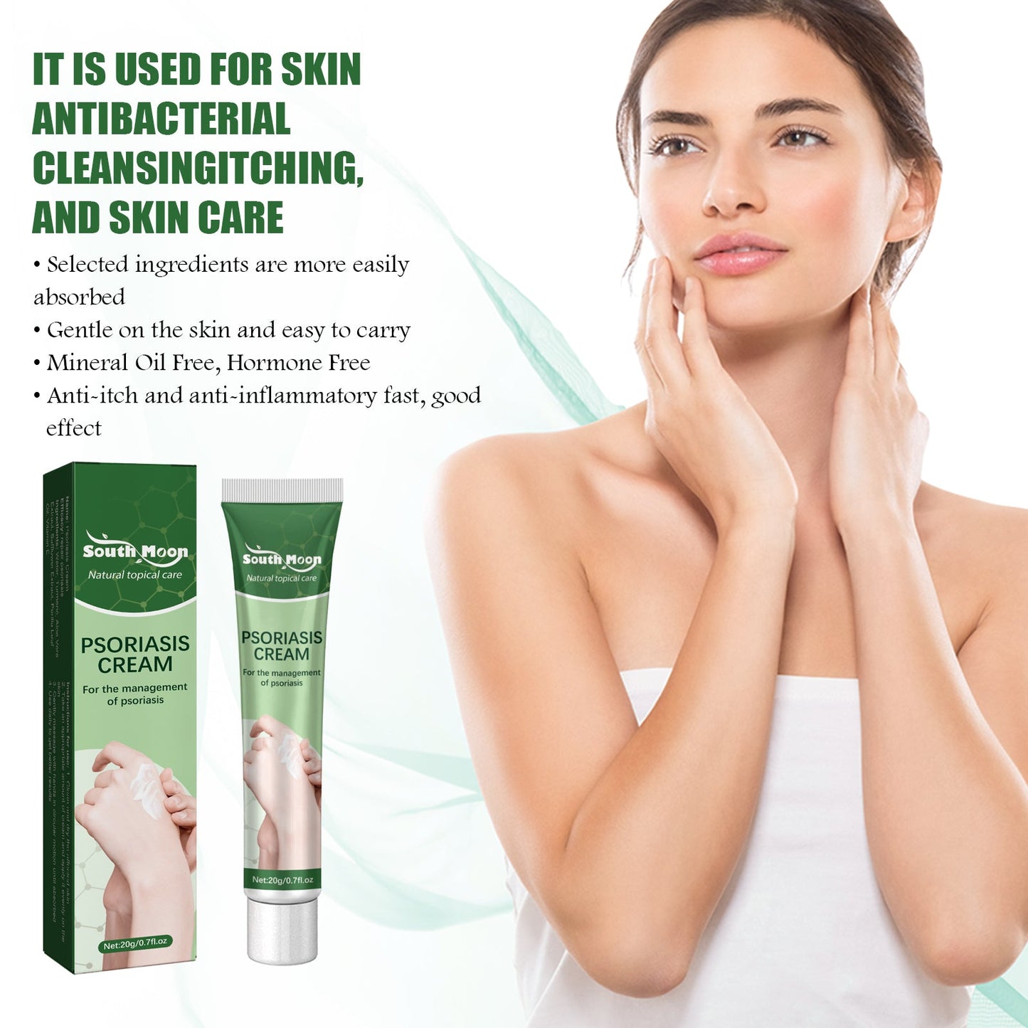Psoriasis Cream, Relieve Itchy Skin Of Hands And Feet Skin Moss Body Skin Care Cream